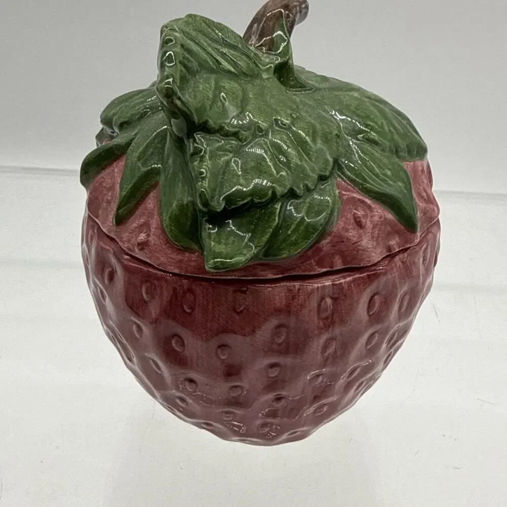 Vintage Strawberry Covered Dish Bowl Fwc The Cooks Bazaar Jelly Server Rare READ